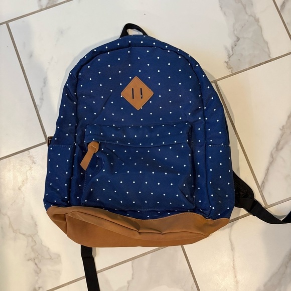 Stylish Navy Polka Dot Backpack main image 7
